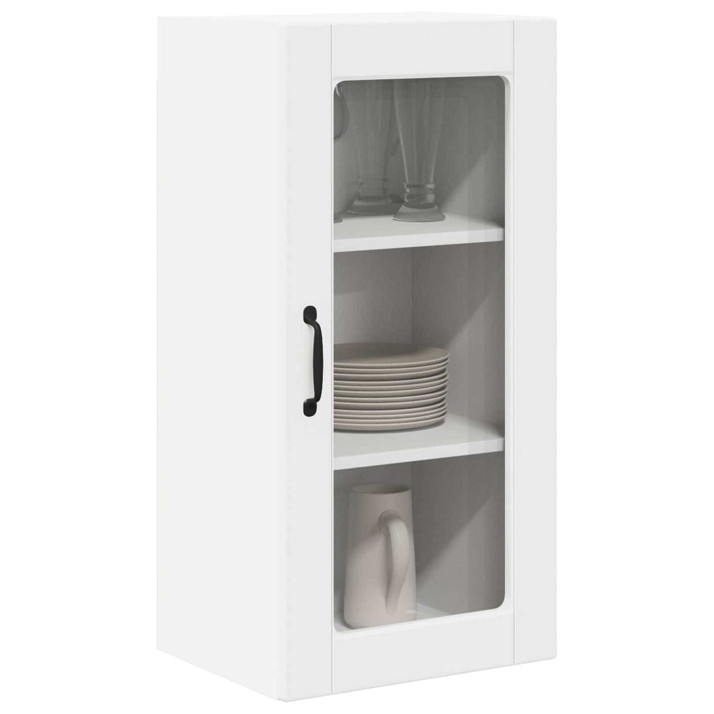 Wall Glass Cabinet LUCCA White 40 x 31 x 80 cm Engineered Wood
