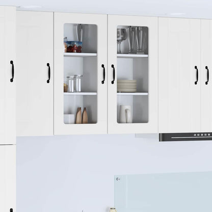 Wall Glass Cabinet LUCCA 2 pcs White 40 x 31 x 80 cm