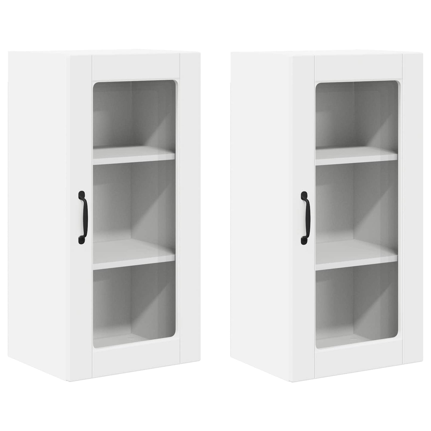Wall Glass Cabinet LUCCA 2 pcs White 40 x 31 x 80 cm