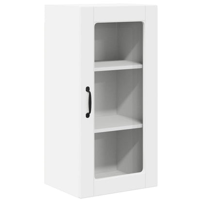 Wall Glass Cabinet LUCCA 2 pcs White Engineered Wood