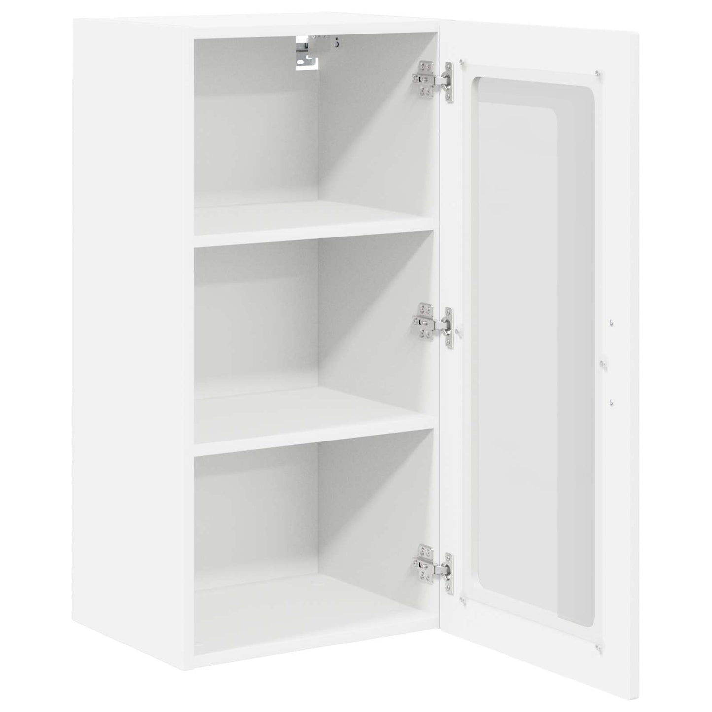 Wall Glass Cabinet LUCCA 2 pcs White Engineered Wood