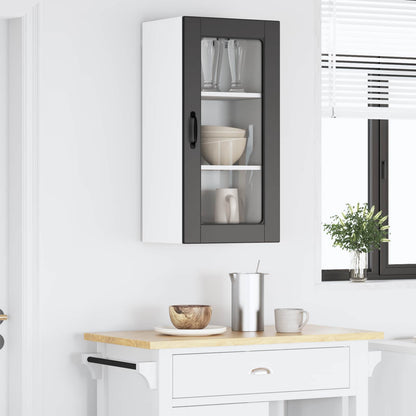 Wall Glass Cabinet LUCCA Black 40 x 31 x 80 cm Engineered Wood