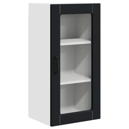 Wall Glass Cabinet LUCCA Black 40 x 31 x 80 cm Engineered Wood