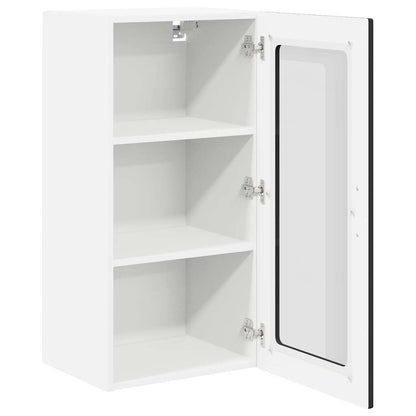 Wall Glass Cabinet LUCCA Black 40 x 31 x 80 cm Engineered Wood