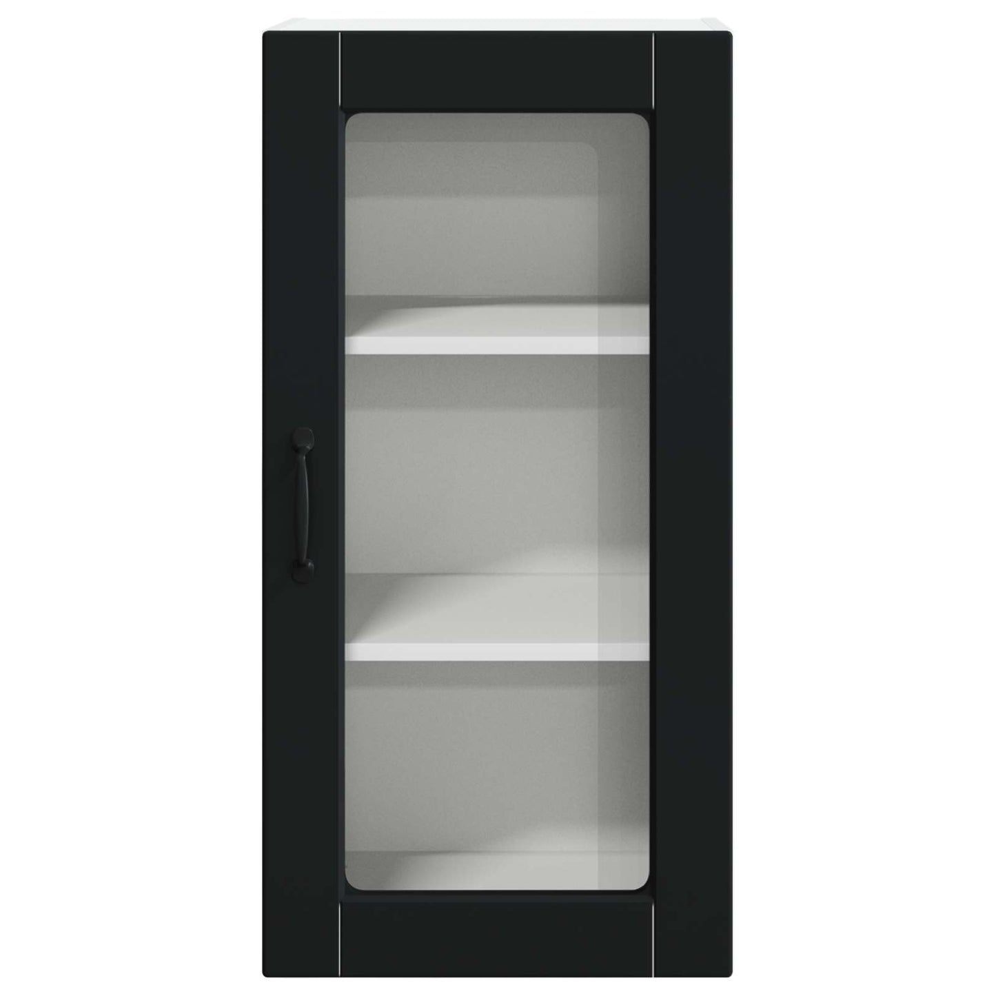 Wall Glass Cabinet LUCCA Black 40 x 31 x 80 cm Engineered Wood