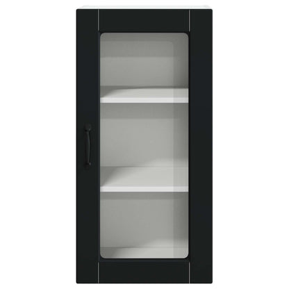 Wall Glass Cabinet LUCCA Black 40 x 31 x 80 cm Engineered Wood