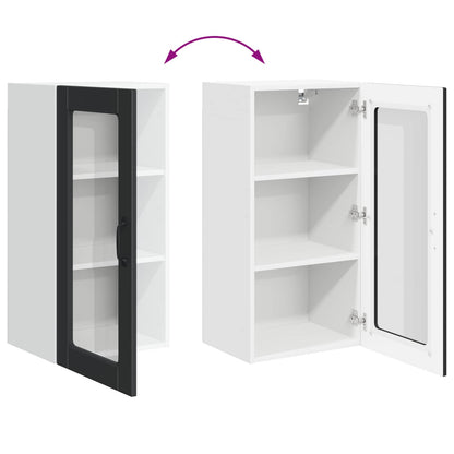 Wall Glass Cabinet LUCCA Black 40 x 31 x 80 cm Engineered Wood