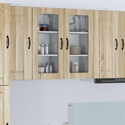 Wall Glass Cabinet LUCCA 2 pcs Sonoma Oak 40 x 31 x 80 cm