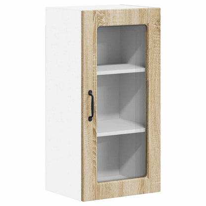 Wall Glass Cabinet LUCCA 2 pcs Sonoma Oak Engineered Wood