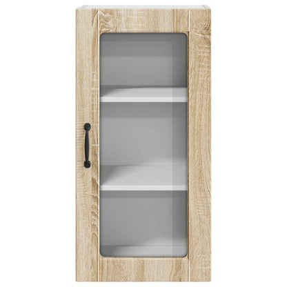 Wall Glass Cabinet LUCCA 2 pcs Sonoma Oak Engineered Wood