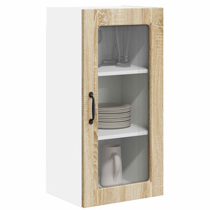 Wall Glass Cabinet LUCCA 2 pcs Sonoma Oak Engineered Wood