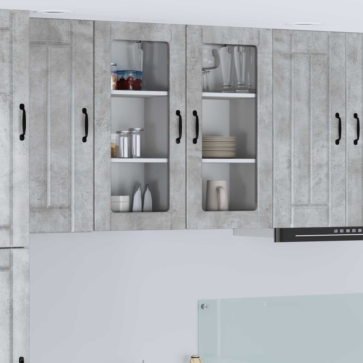 Wall Glass Cabinet LUCCA Concrete Grey 40 x 31 x 80 cm