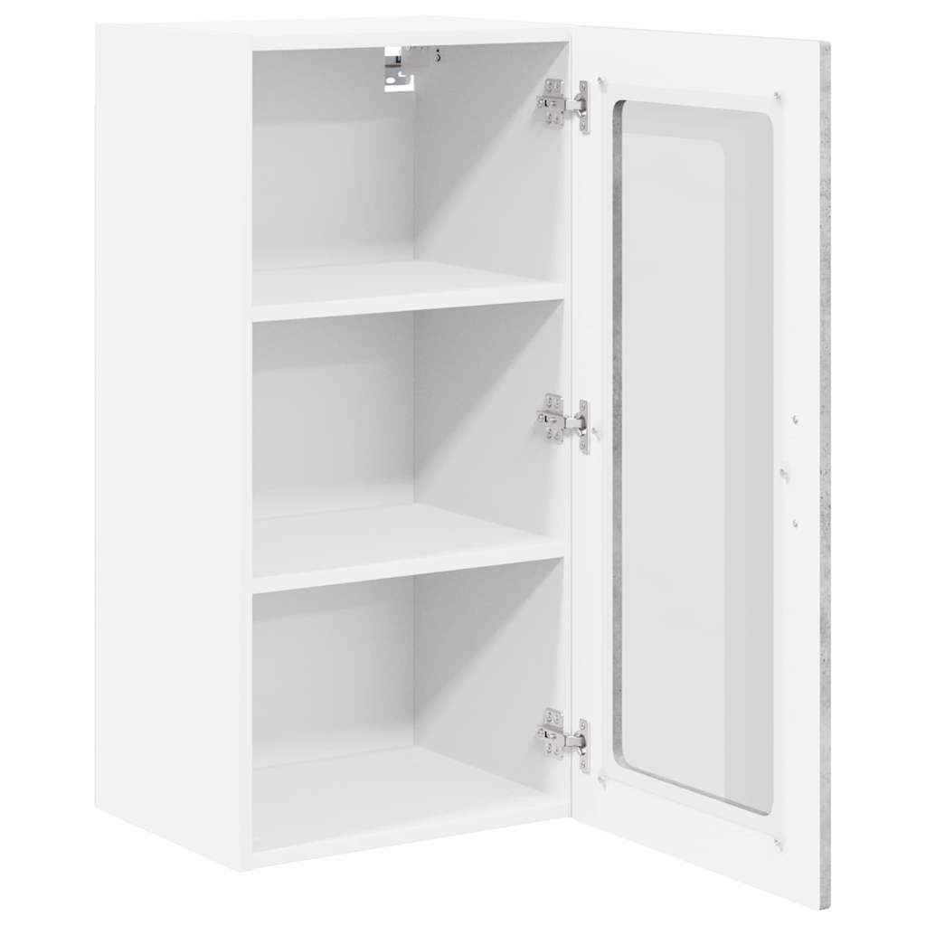 Wall Glass Cabinet LUCCA 2 pcs Concrete Grey 40 x 31 x 80 cm