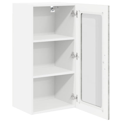 Wall Glass Cabinet LUCCA 2 pcs Concrete Grey 40 x 31 x 80 cm