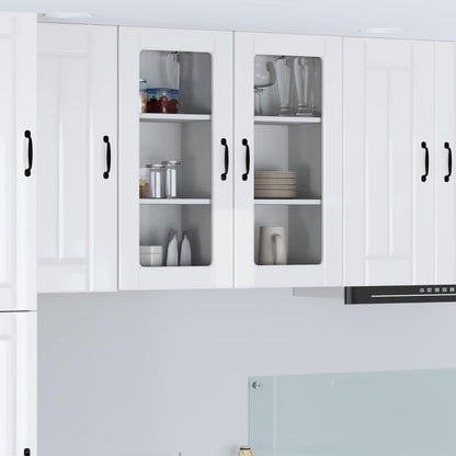 Wall Glass Cabinet LUCCA High Gloss White 40 x 31 x 80 cm