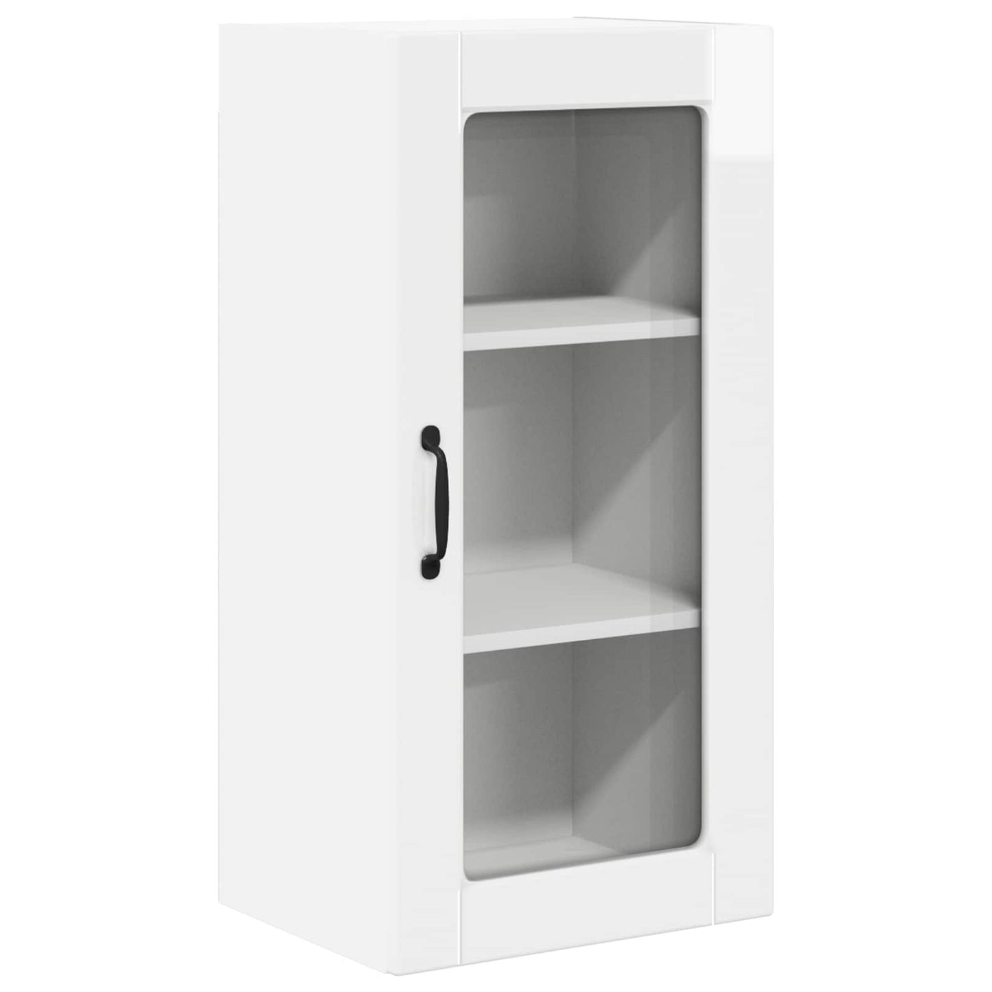 Wall Glass Cabinet LUCCA High Gloss White 40 x 31 x 80 cm