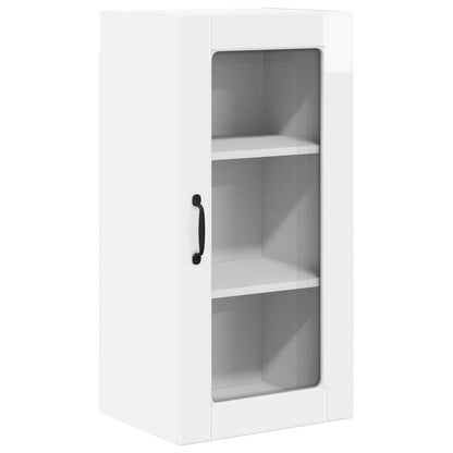 Wall Glass Cabinet LUCCA High Gloss White 40 x 31 x 80 cm
