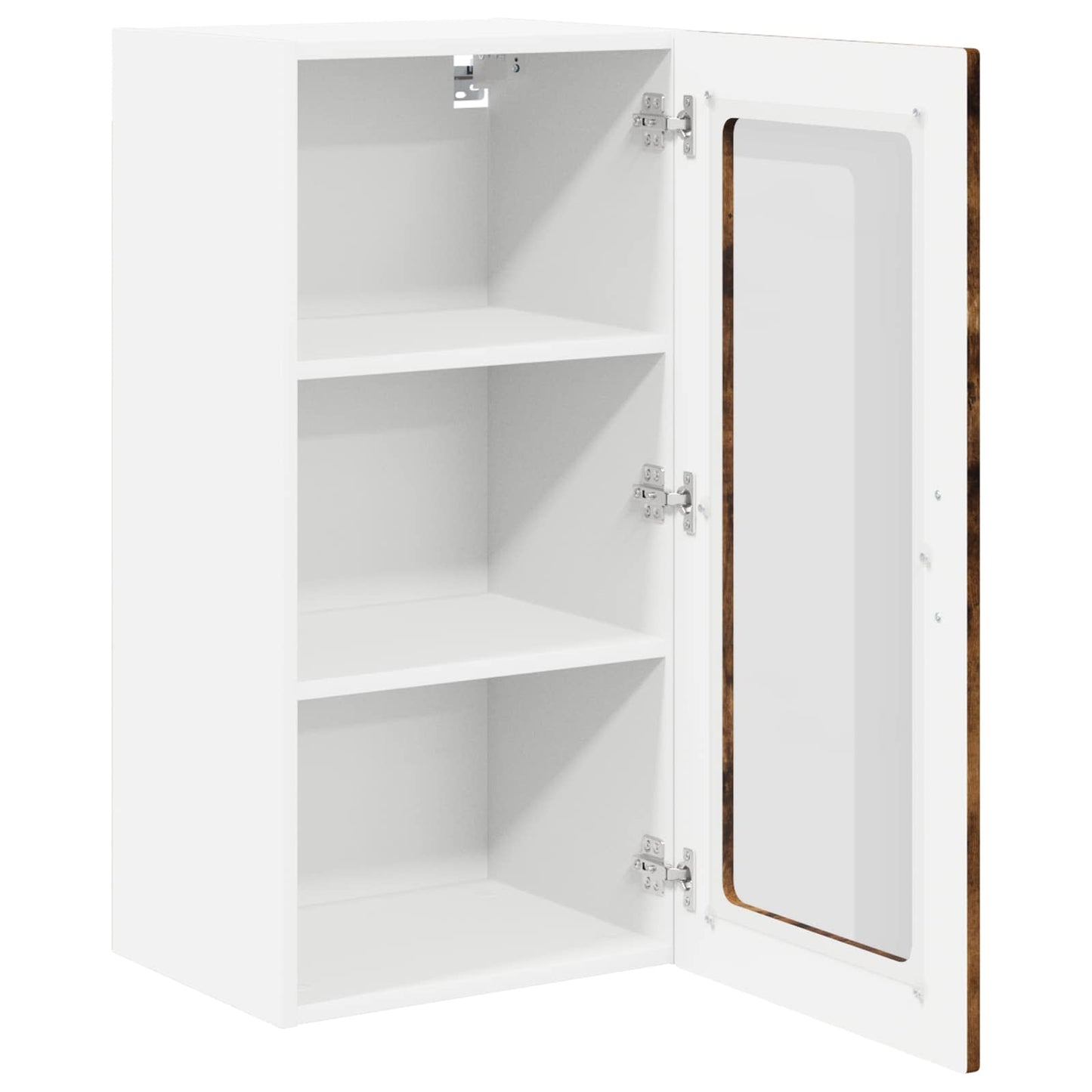 Wall Glass Cabinet LUCCA Smoked Oak 40 x 31 x 80 cm