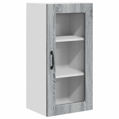 Wall Glass Cabinet LUCCA Grey Sonoma 40 x 31 x 80 cm