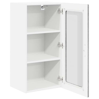 Wall Glass Cabinet LUCCA Grey Sonoma 40 x 31 x 80 cm