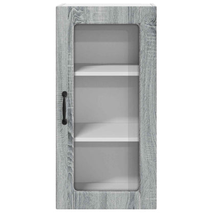 Wall Glass Cabinet LUCCA Grey Sonoma 40 x 31 x 80 cm