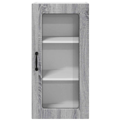 Wall Glass Cabinet LUCCA Grey Sonoma 40 x 31 x 80 cm