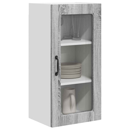Wall Glass Cabinet LUCCA Grey Sonoma 40 x 31 x 80 cm