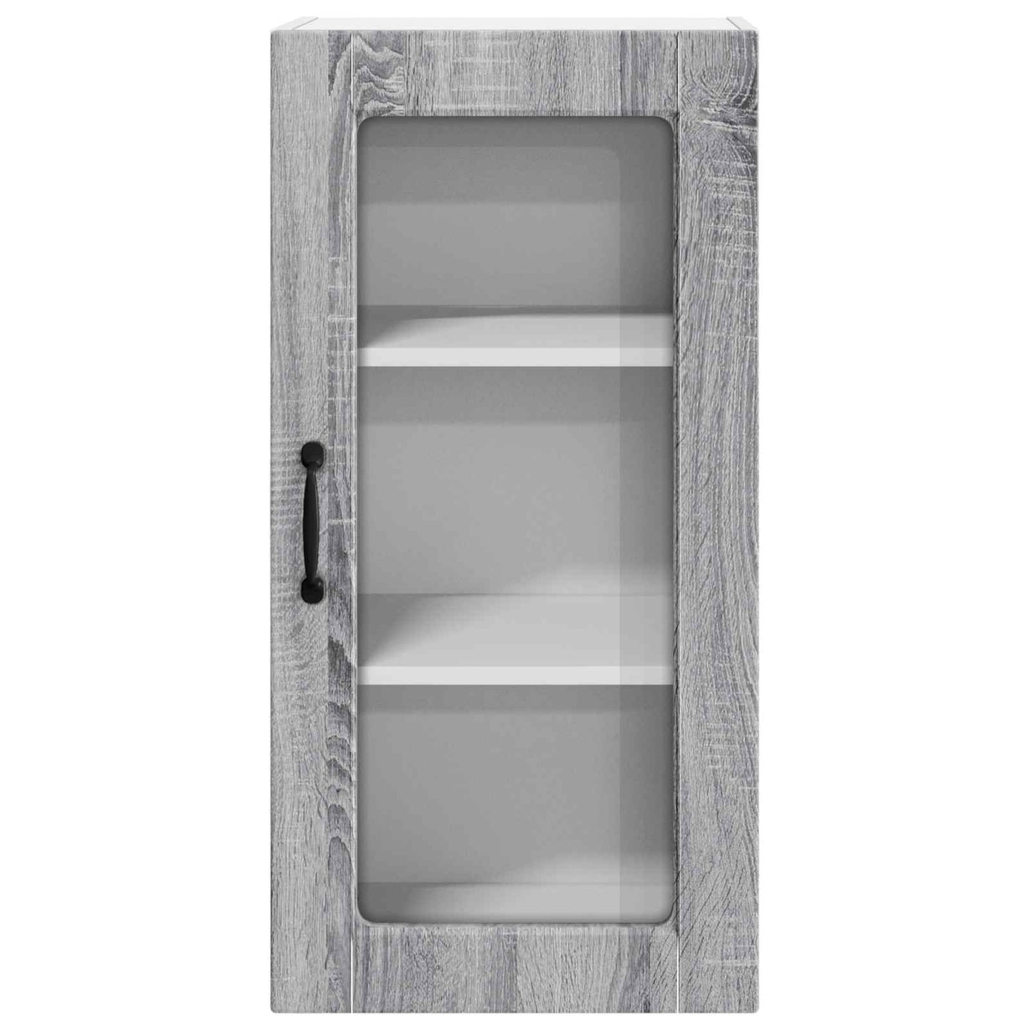 Wall Glass Cabinet LUCCA 2 pcs Grey Sonoma Engineered Wood