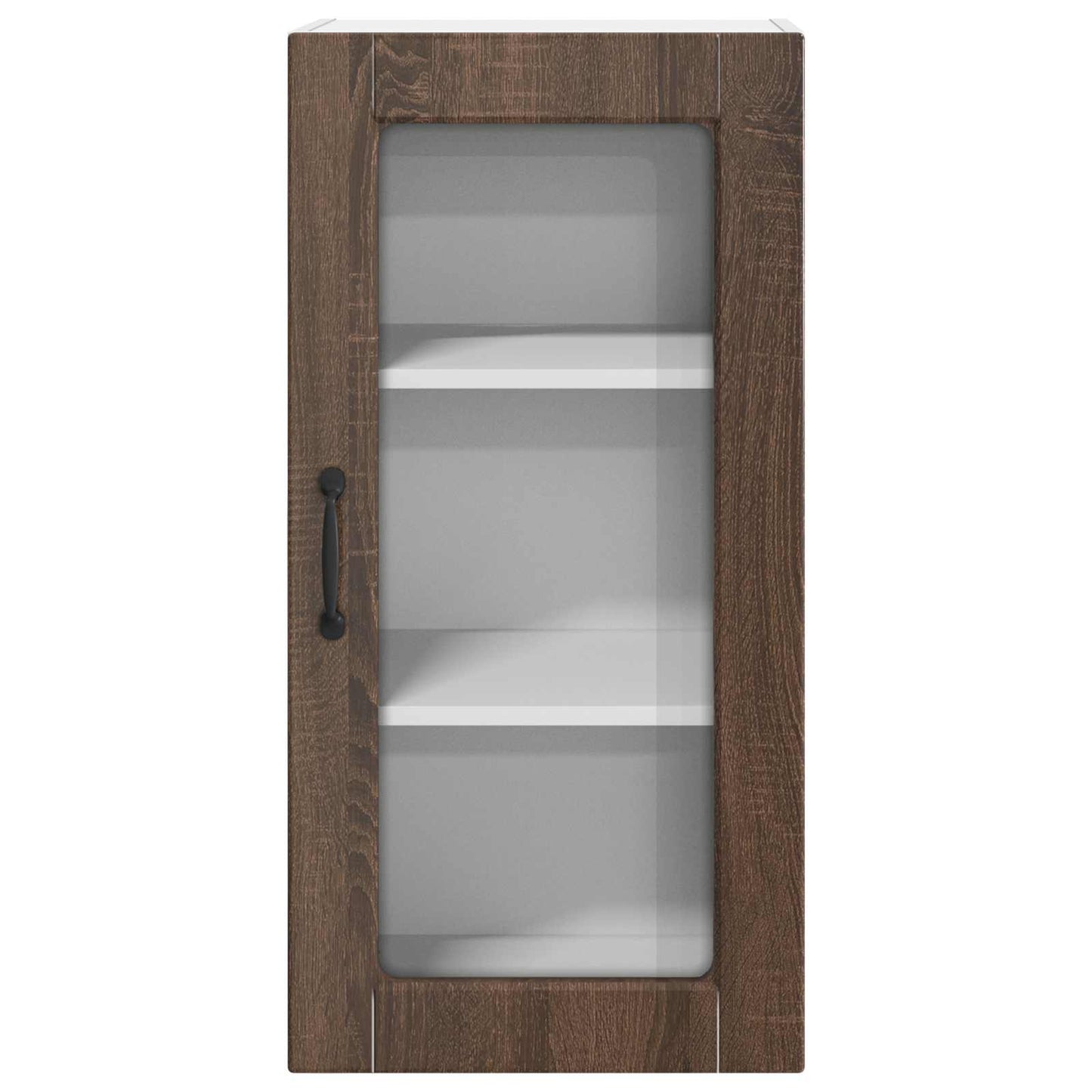 Wall Glass Cabinet LUCCA Brown Oak 40 x 31 x 80 cm