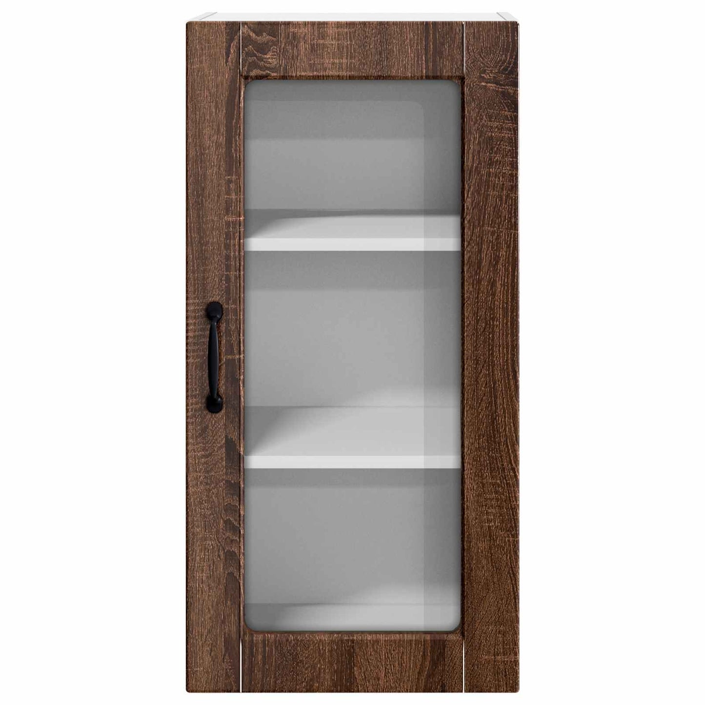 Wall Glass Cabinet LUCCA Brown Oak 40 x 31 x 80 cm
