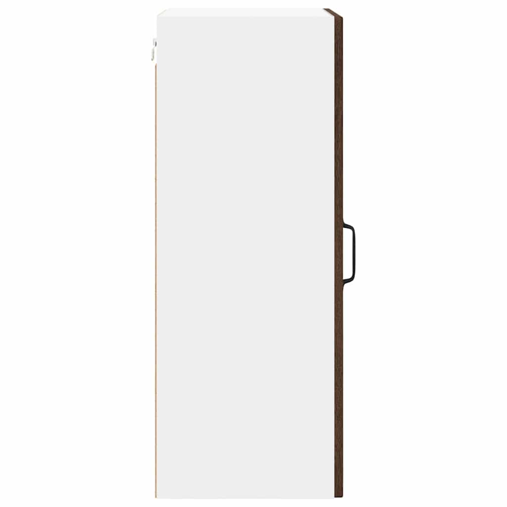 Wall Glass Cabinet LUCCA Brown Oak 40 x 31 x 80 cm