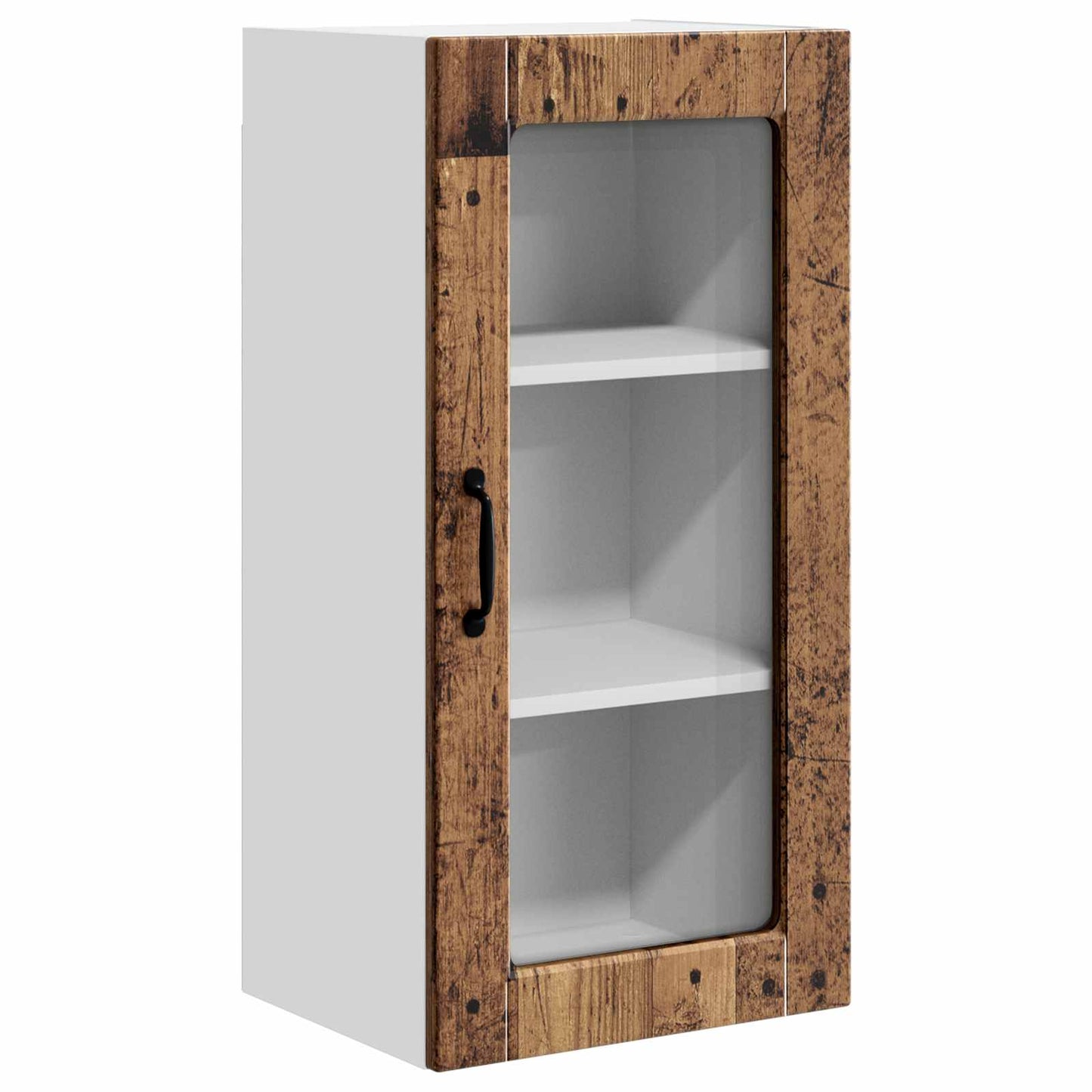 Wall Glass Cabinet LUCCA Old Wood 40 x 31 x 80 cm