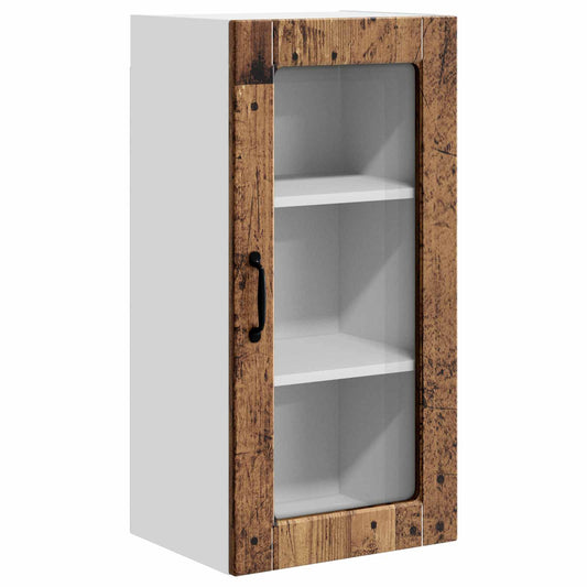 Wall Glass Cabinet LUCCA Old Wood 40 x 31 x 80 cm