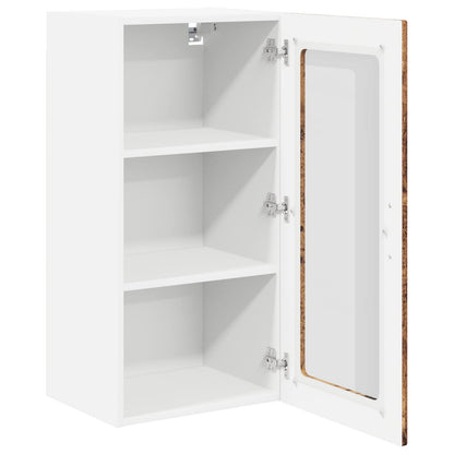Wall Glass Cabinet LUCCA Old Wood 40 x 31 x 80 cm