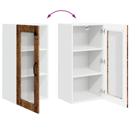 Wall Glass Cabinet LUCCA Old Wood 40 x 31 x 80 cm