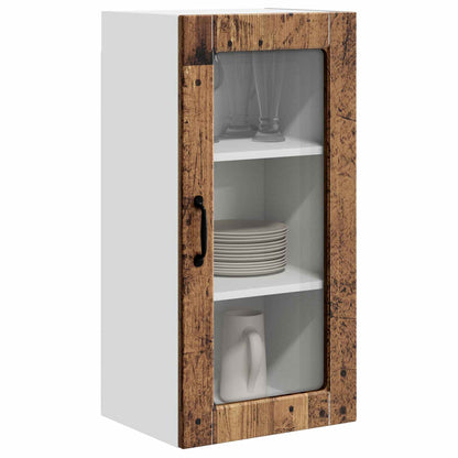 Wall Glass Cabinet LUCCA Old Wood 40 x 31 x 80 cm