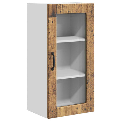 Wall Glass Cabinet LUCCA 2 pcs Old Wood 40 x 31 x 80 cm