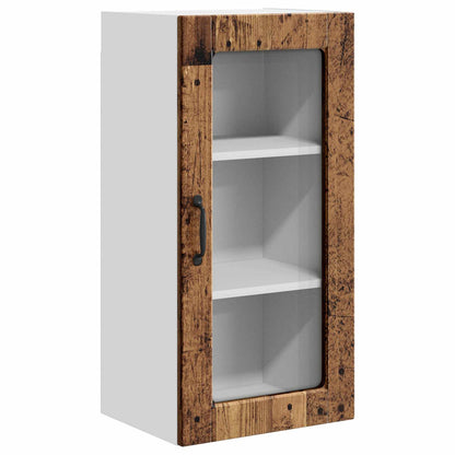 Wall Glass Cabinet LUCCA 2 pcs Old Wood Engineered Wood