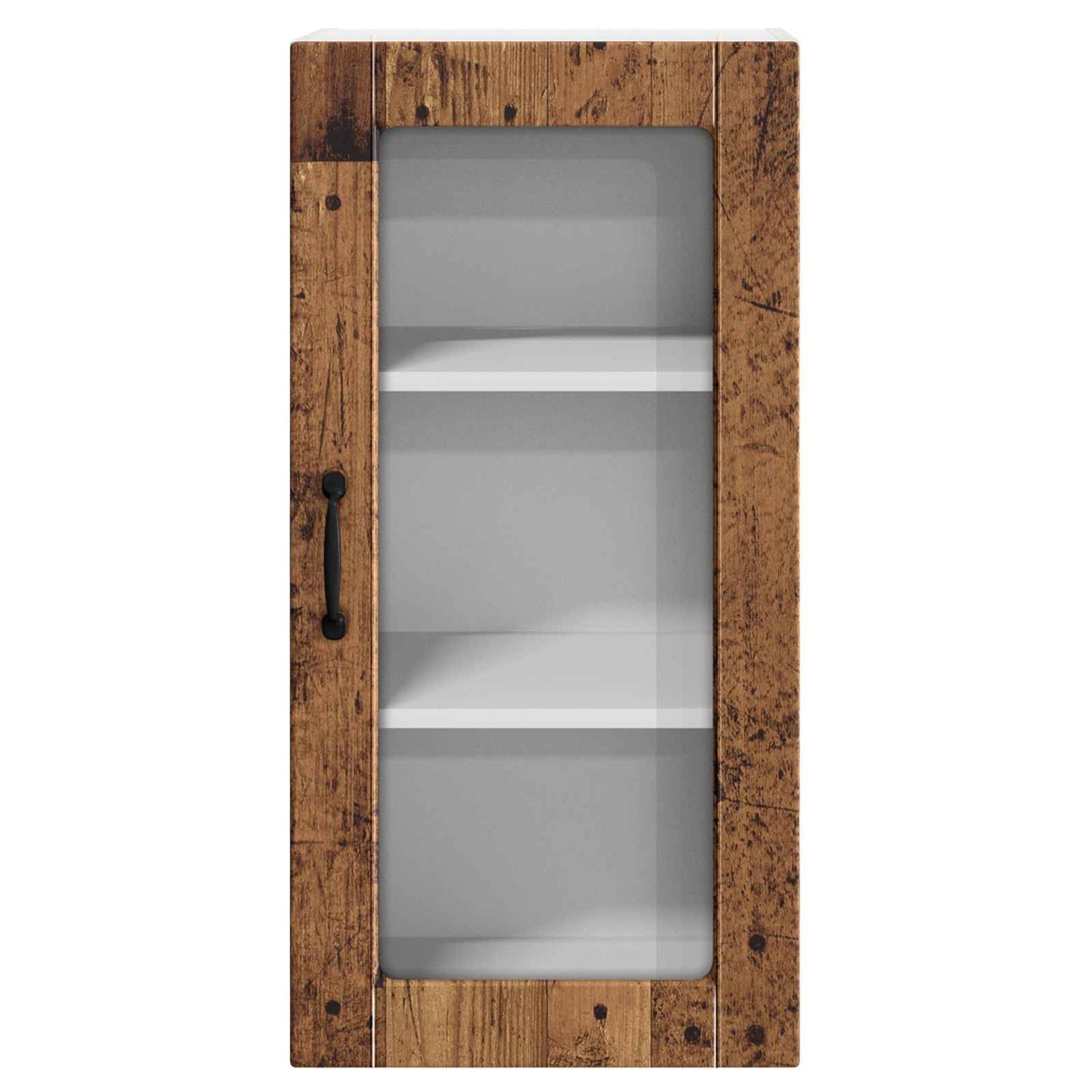 Wall Glass Cabinet LUCCA 2 pcs Old Wood 40 x 31 x 80 cm
