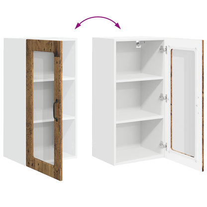 Wall Glass Cabinet LUCCA 2 pcs Old Wood 40 x 31 x 80 cm