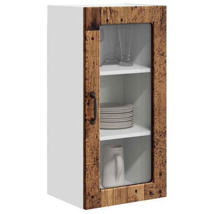 Wall Glass Cabinet LUCCA 2 pcs Old Wood 40 x 31 x 80 cm