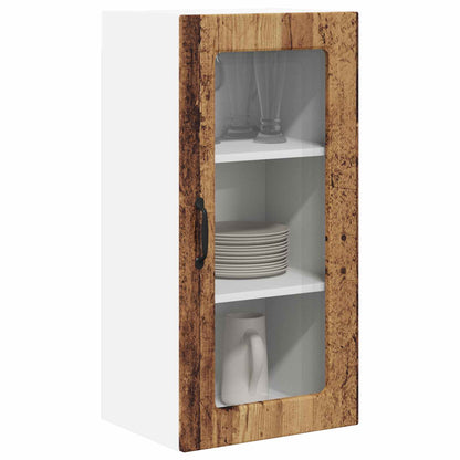 Wall Glass Cabinet LUCCA 2 pcs Old Wood 40 x 31 x 80 cm