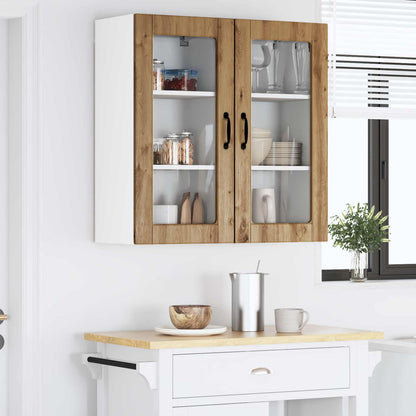Wall Glass Cabinet LUCCA 2 pcs Artisan Oak 40 x 31 x 80 cm