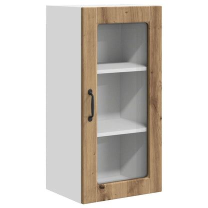 Wall Glass Cabinet LUCCA 2 pcs Artisan Oak Engineered Wood