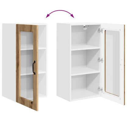 Wall Glass Cabinet LUCCA 2 pcs Artisan Oak 40 x 31 x 80 cm