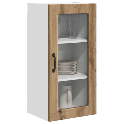 Wall Glass Cabinet LUCCA 2 pcs Artisan Oak Engineered Wood