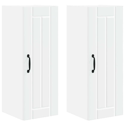 Wall Cabinet LUCCA 2 pcs White Engineered Wood