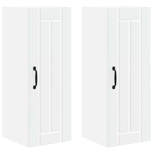 Wall Cabinet LUCCA 2 pcs White Engineered Wood