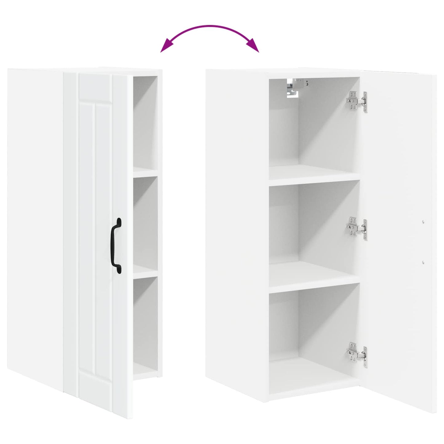 Wall Cabinet LUCCA 2 pcs White Engineered Wood