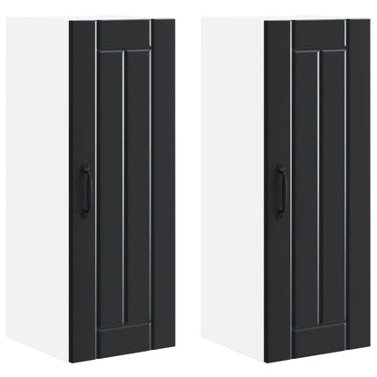 Wall Cabinet LUCCA 2 pcs Black 30 x 31 x 80 cm Engineered Wood